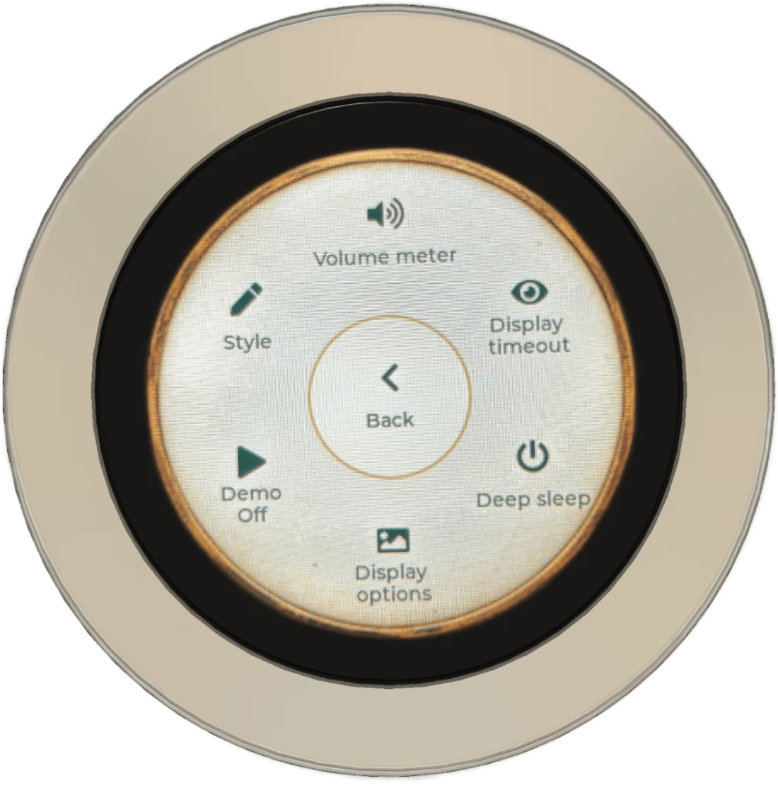 Schermmenu van de Music Dial